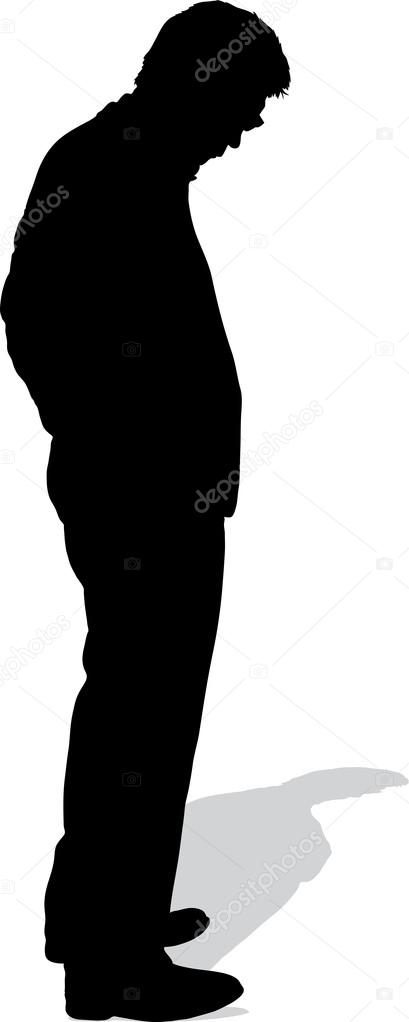 Vector Silhouette Of The Standing Man Stock Vector C Posscriptum