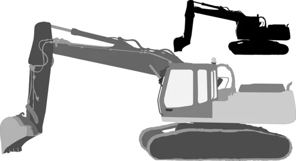 Silueta vectorial de un tractor de servicio por carretera — Archivo Imágenes Vectoriales