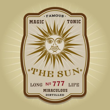 Vintage Retro The Sun Label
