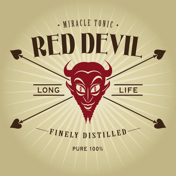 Retro-Siegel des Roten Teufels — Stockvektor