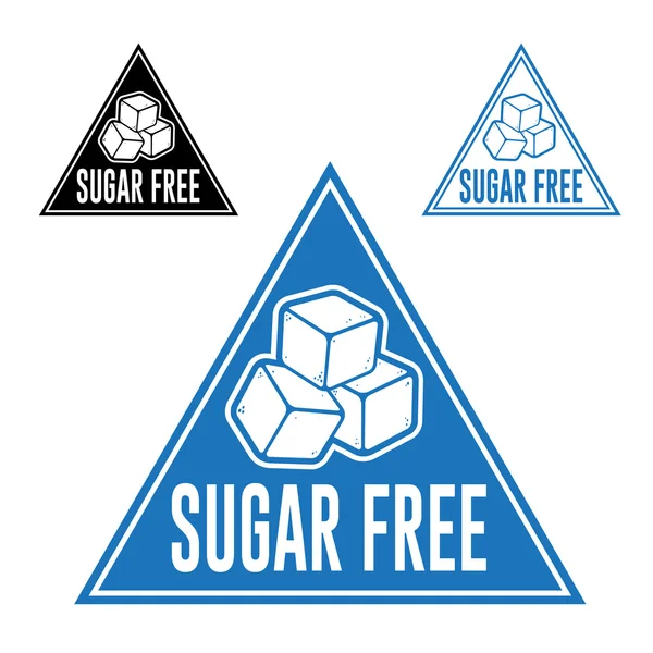 Sugar Free Triangular Icon Seal — Stock Vector