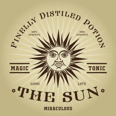 Vintage Retro The Sun Magic Tonic Seal