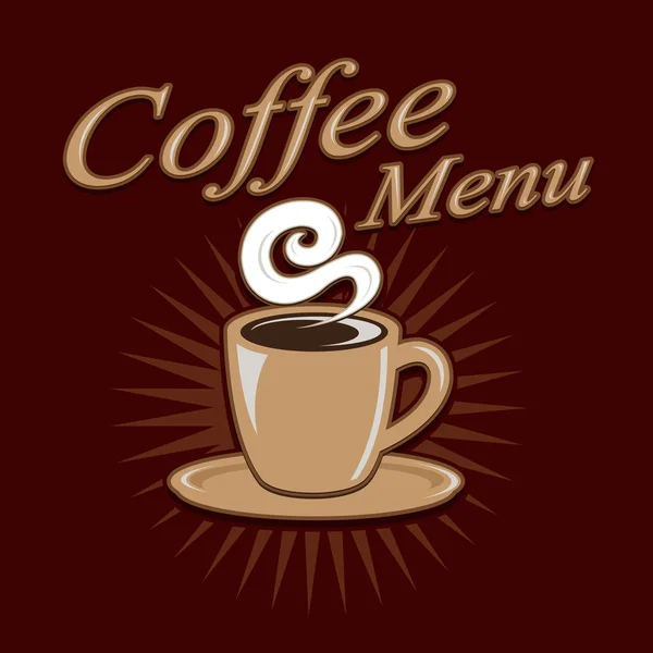 Design de menu de café retro vintage — Vetor de Stock