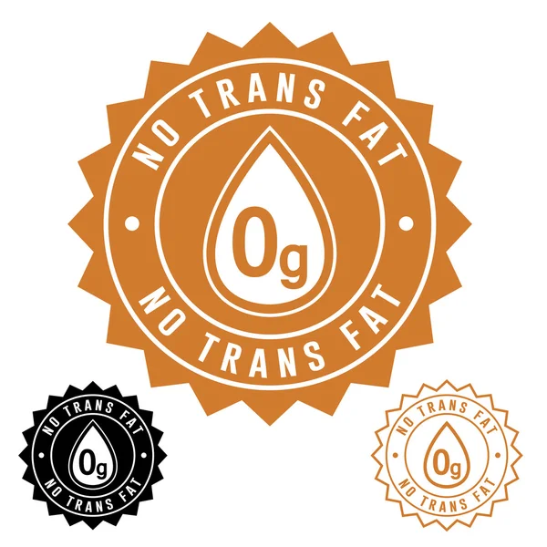 No Trans Fat Icon Seal — Stok Vektör