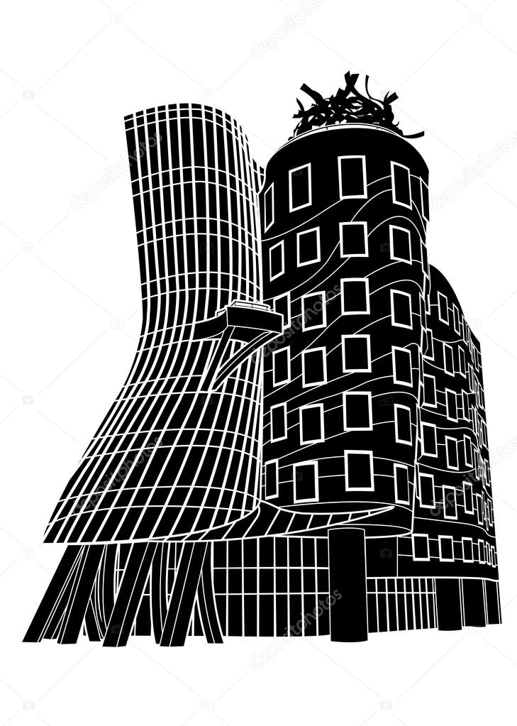 Prague Dancing House Silhuette