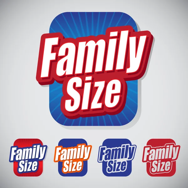 Family Size Icon Seal — Stock Vector