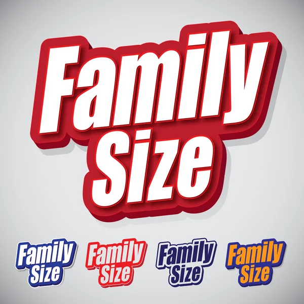 Family Size Promo Title Seal — Stock Vector