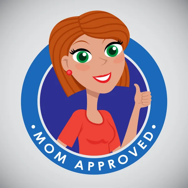 Maman icône de sceau approuvé — Image vectorielle
