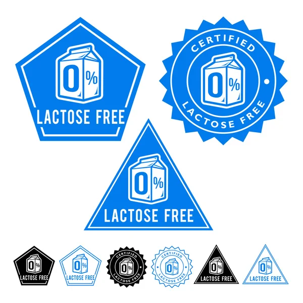 Free Lactose Seals Icons Set — Stockový vektor