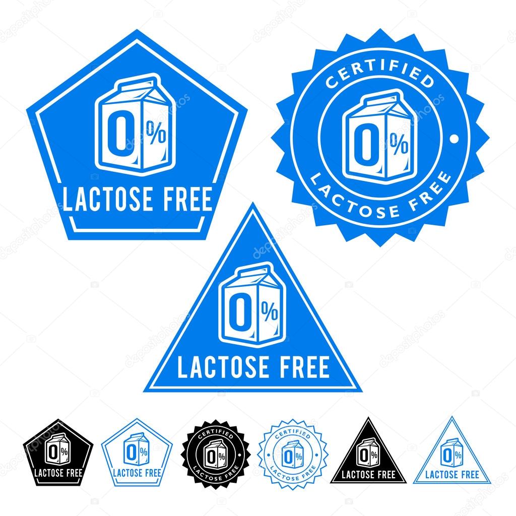 Free Lactose Seals Icons Set