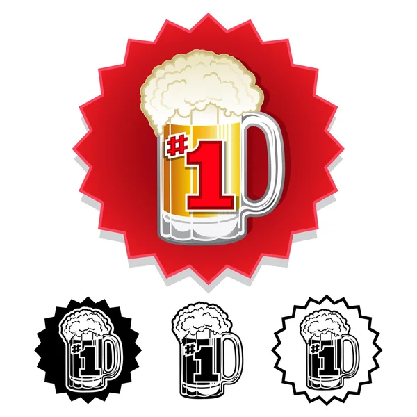 Illustration vectorielle de stock : Le numéro un mondial de la bière # 1 jeu de sceaux — Image vectorielle