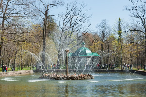 ペテルゴフの泉。グランド カスケードの詳細. — ストック写真