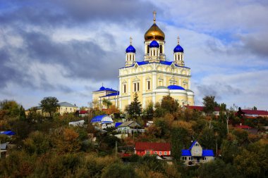 Orthodox church in the city. clipart