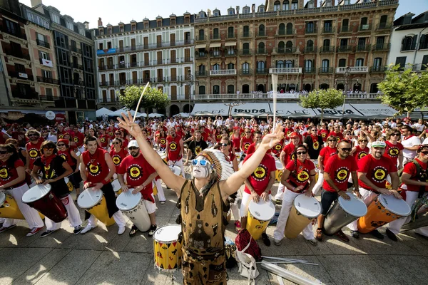 Spanje Navarra Pamplona 10 juli 2015 S Firmino fiesta band playin — Stockfoto