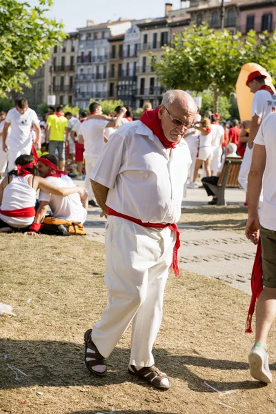 Pamplona Navarra Spanje juli 11 2015 S Firmino fiesta een oude man — Stockfoto