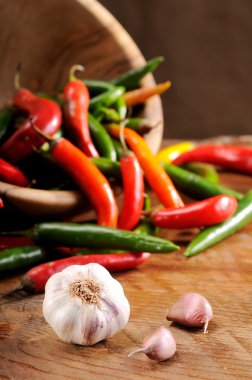 Aglio ve Peperoncini sul tavolo