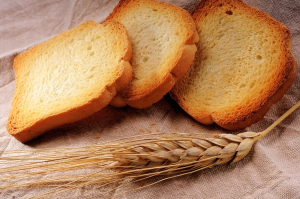 Nahaufnahme einer Weizenähre mit Knäckebrot — Stockfoto