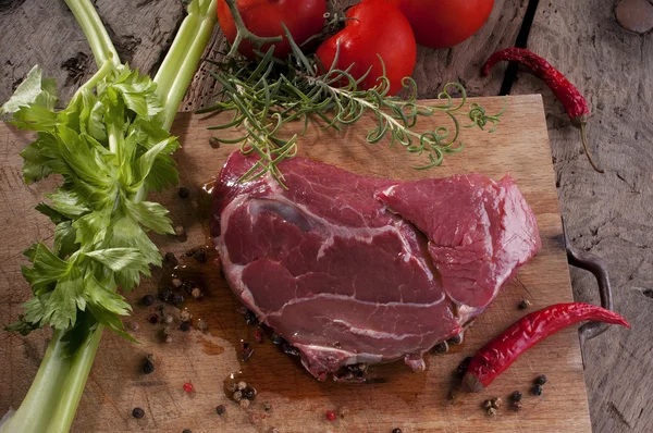 Steak with spices — Stock Photo, Image