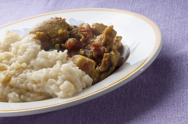 Curry de poulet au riz — Photo