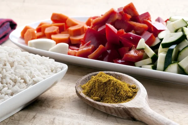 Vegetables for chicken curry — Stock Photo, Image