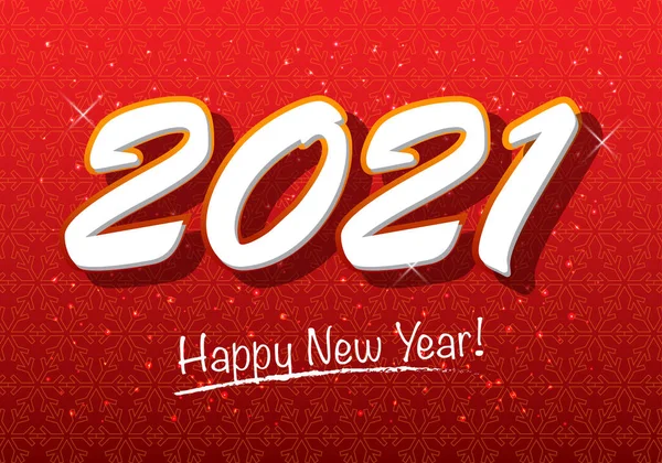 Happy New Year 2021 Clean Nice New Year Design Wish — Stock Vector