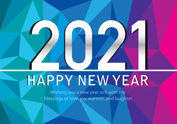 Feliz Año Nuevo 2021 Limpio Bonito Diseño Año Nuevo Deseo — Vector de stock
