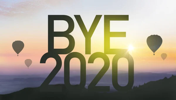 Adjö 2020 Konceptet Silhuettnummer Kullen Nytt Årets Första Dag Den — Stockfoto