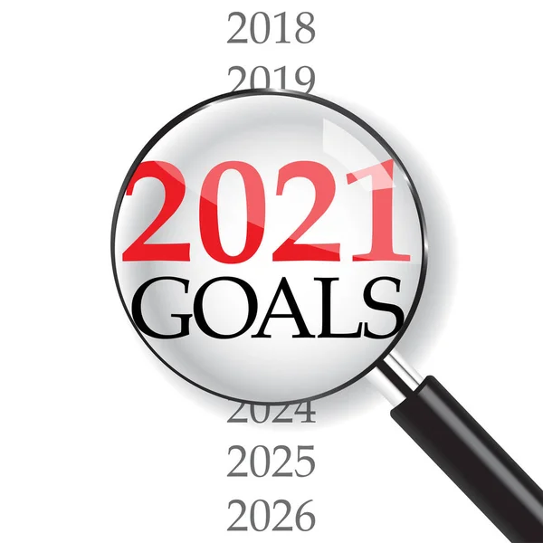 Zbliżenie 2021 Cele Nowy Rok Nadchodzi Życzę Wszystkiego Najlepszego Jak — Wektor stockowy