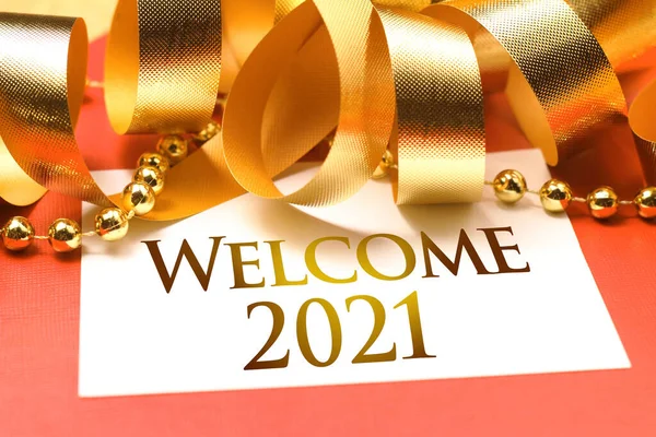 Welcome New Year 2021 Decoration Wish You New Year Filled — Stock Photo, Image