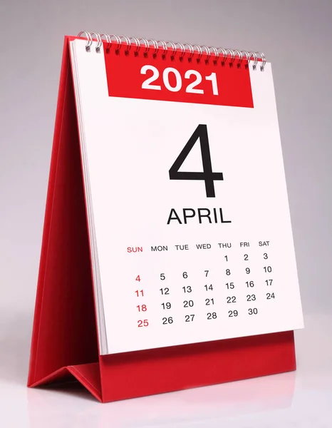 Calendar Birou Simplu Pentru Aprilie 2021 — Fotografie, imagine de stoc