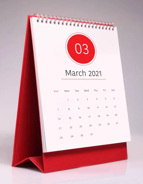 Calendário Mesa Simples Para Março 202 — Fotografia de Stock