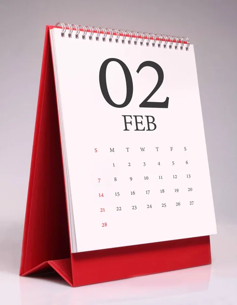 Einfacher Schreibtischkalender Für Februar 202 — Stockfoto