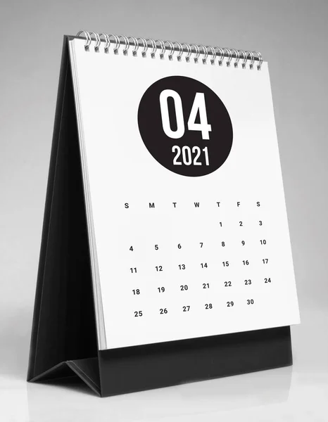 Calendário Mesa Simples Para Abril 2021 — Fotografia de Stock