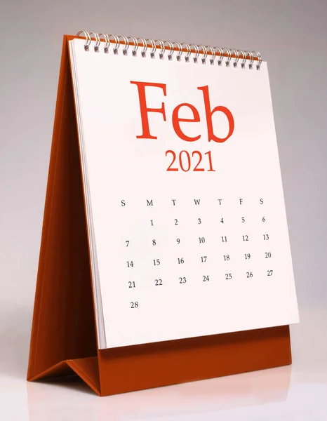 Enkel Skrivbordskalender För Februari 202 — Stockfoto
