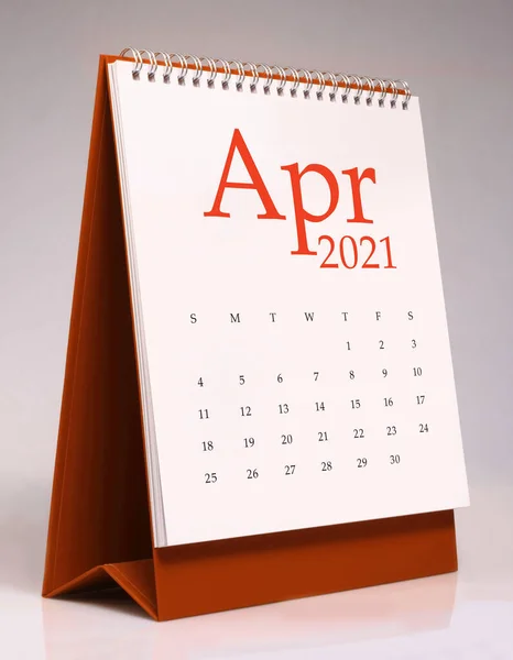 Calendar Birou Simplu Pentru Aprilie 2021 — Fotografie, imagine de stoc