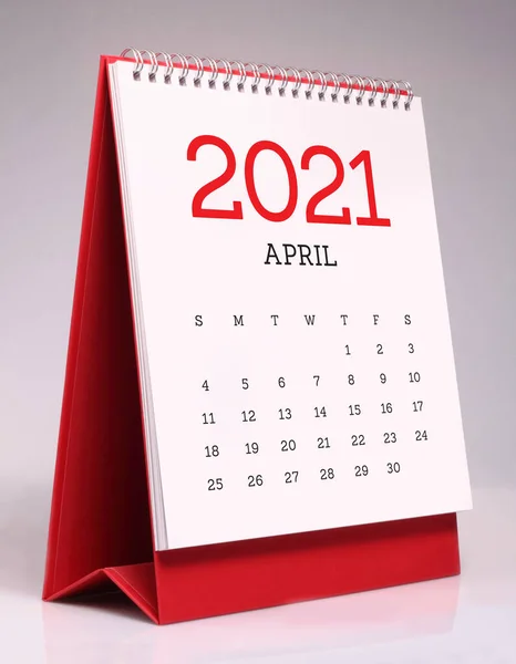 Calendario Escritorio Simple Para Abril 2021 — Foto de Stock