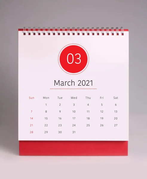 Calendário Mesa Simples Para Março 202 — Fotografia de Stock