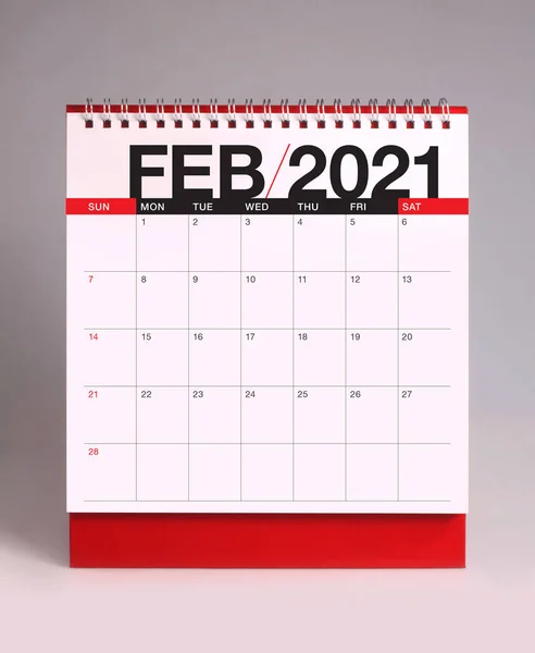 Einfacher Schreibtischkalender Für Februar 202 — Stockfoto