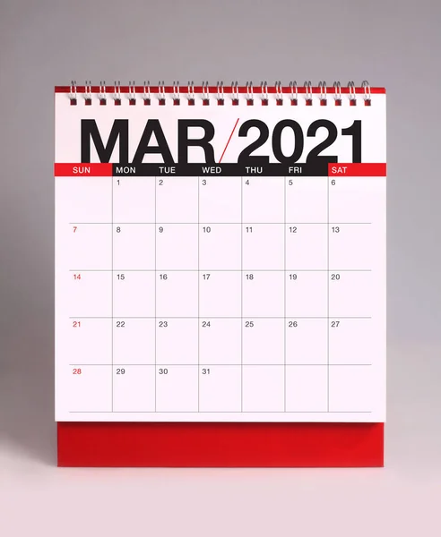 Calendario Escritorio Simple Para Marzo 202 — Foto de Stock