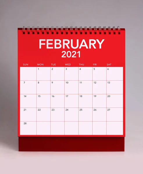 Calendar Birou Simplu Pentru Februarie 202 — Fotografie, imagine de stoc