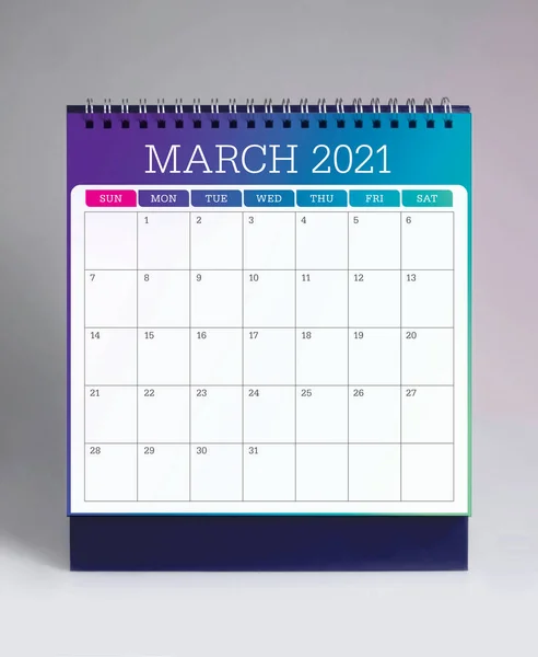 Calendario Escritorio Simple Para Marzo 202 — Foto de Stock