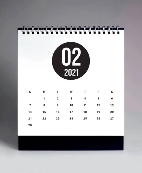 Calendário Mesa Simples Para Fevereiro 202 — Fotografia de Stock