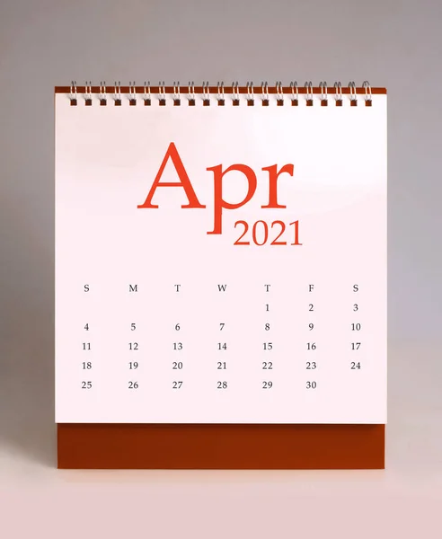 Jednoduchý Pracovní Kalendář Pro Duben 2021 — Stock fotografie