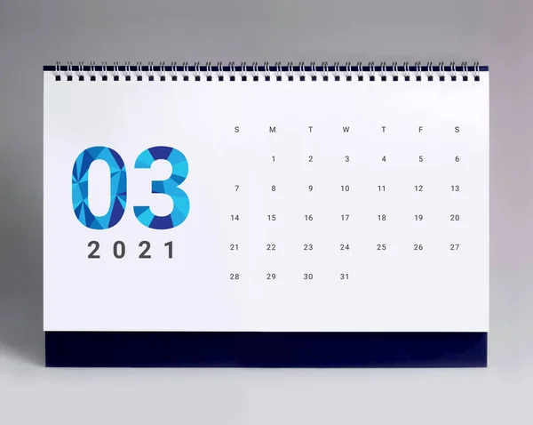 Eenvoudige Bureaukalender Voor Maart 202 — Stockfoto