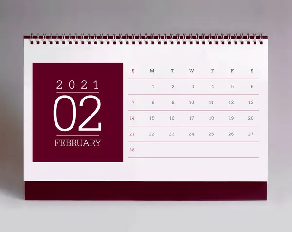 Jednoduchý Pracovní Kalendář Pro Únor 202 — Stock fotografie