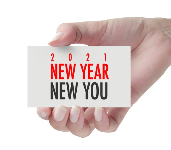 Año Nuevo Nuevo Usted Con Mano Año Nuevo Primer Día — Foto de Stock