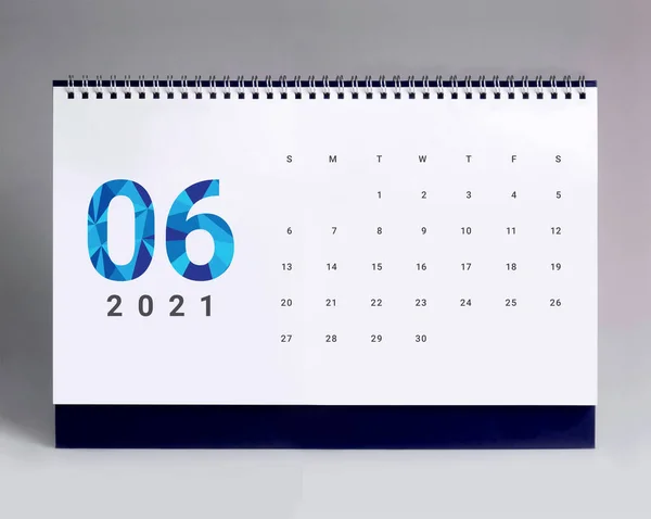 Calendário Mesa Simples Para Junho 202 — Fotografia de Stock