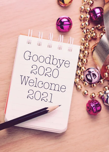 Żegnaj 2020 Witamy 2021 Dekoracją Życzymy Wam Nowego Roku Wypełnionego — Zdjęcie stockowe