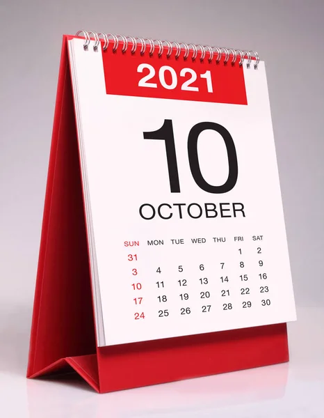 Calendário Mesa Simples Para Outubro 202 — Fotografia de Stock