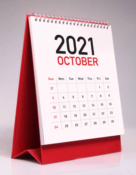 Prosty Kalendarz Biurkowy Październik 202 — Zdjęcie stockowe